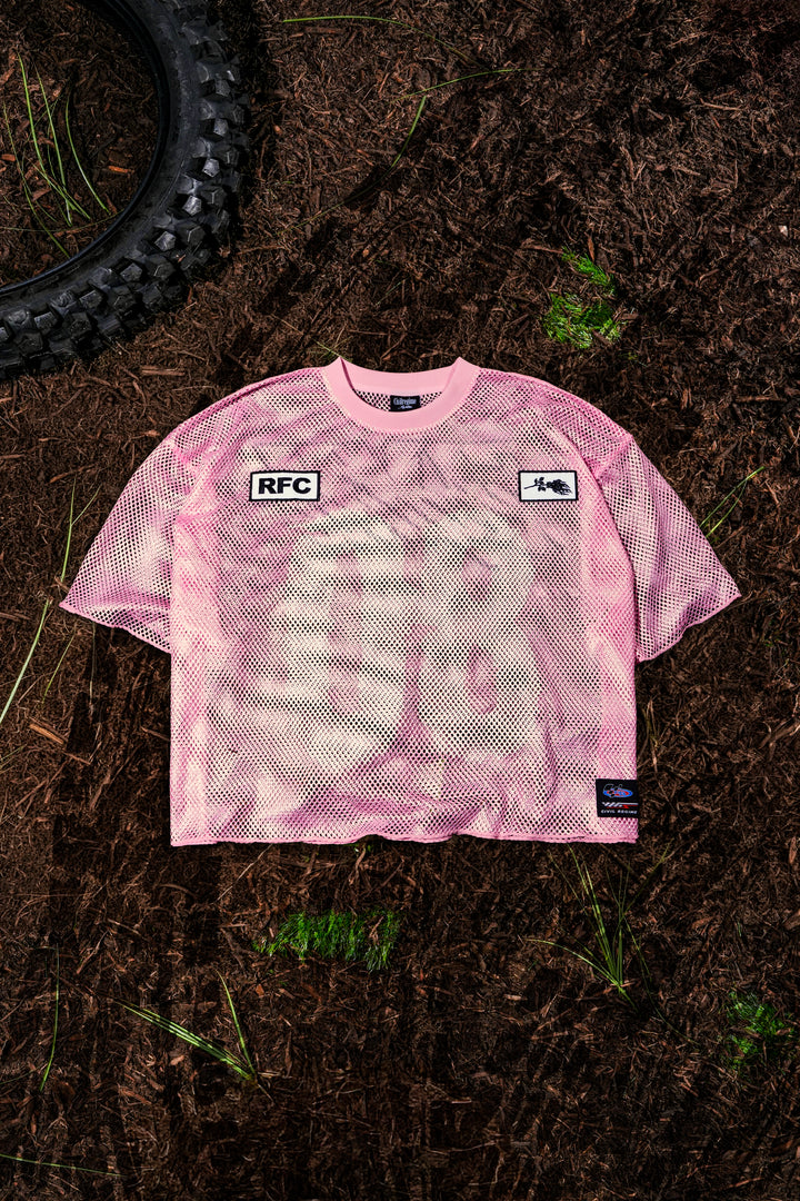 Floral Chaos Hell Week Mesh Jersey in Pink