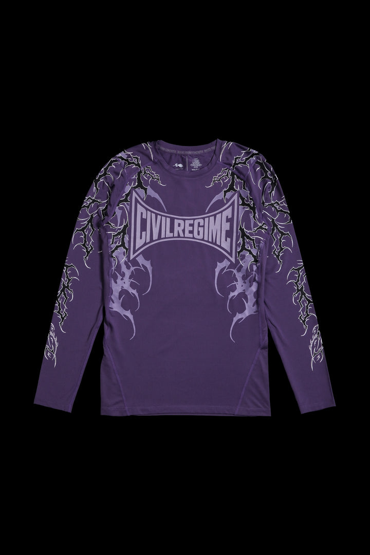 Corpse Cross Flex Scoop L/S Compression Shirt in Lavender Fade