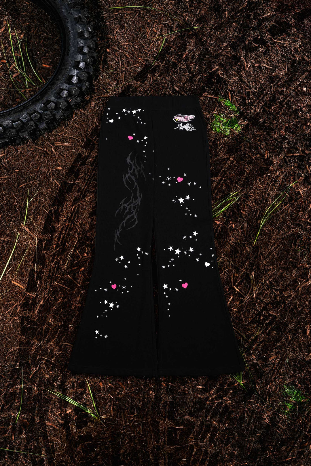 Contamination Waffle Thermal Flared Leggings in Black