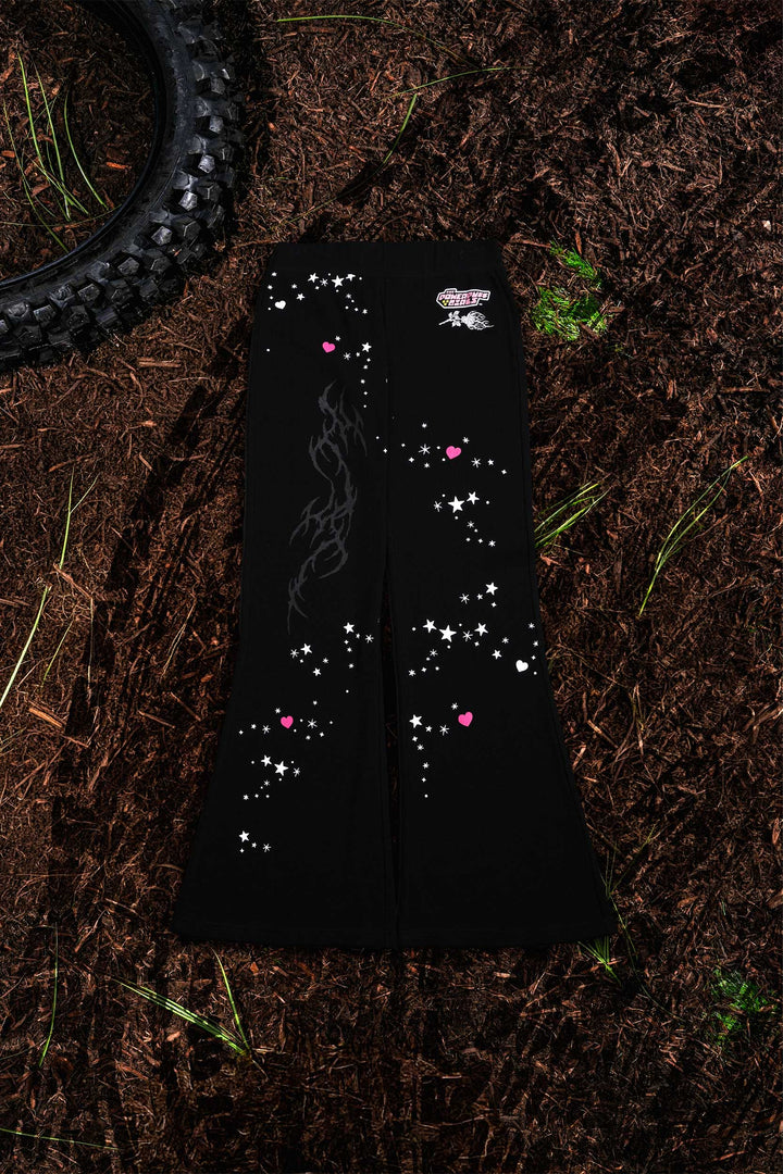 Contamination Waffle Thermal Flared Leggings in Black