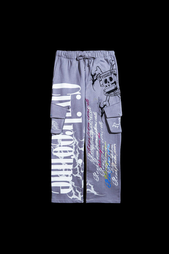 Anchor Eternal Wide Leg Cargo Pants in Ash Gray