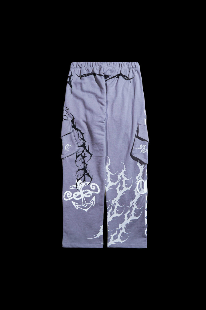 Anchor Eternal Wide Leg Cargo Pants in Ash Gray