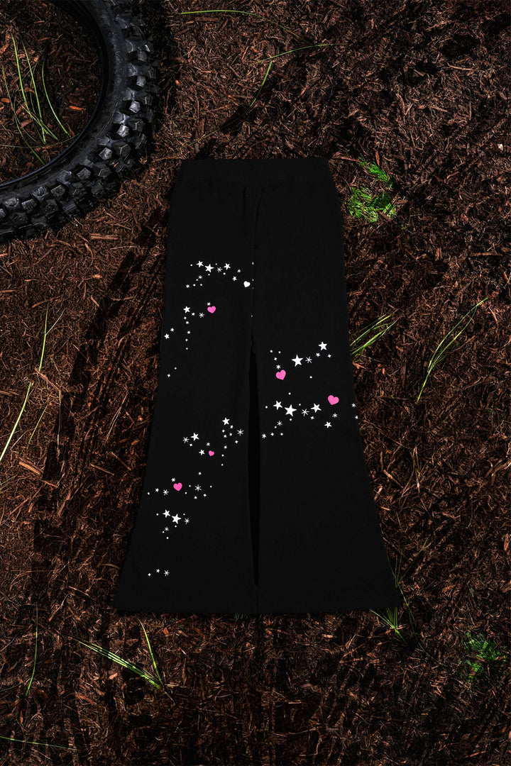 Contamination Waffle Thermal Flared Leggings in Black