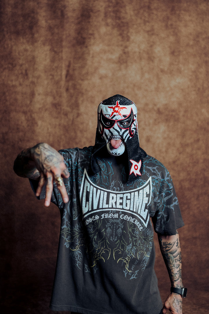 Rey Serpiente American Classic Oversized Tee in Vintage Ashes