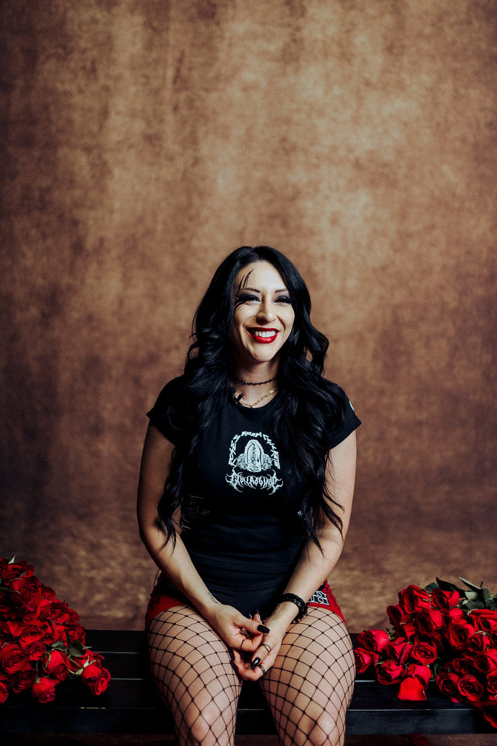 Chingona AF Baby Tee in Black