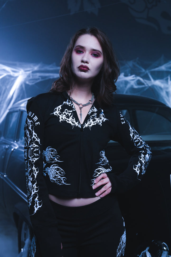 Twilight Pookie Zip Up Hoodie in Black