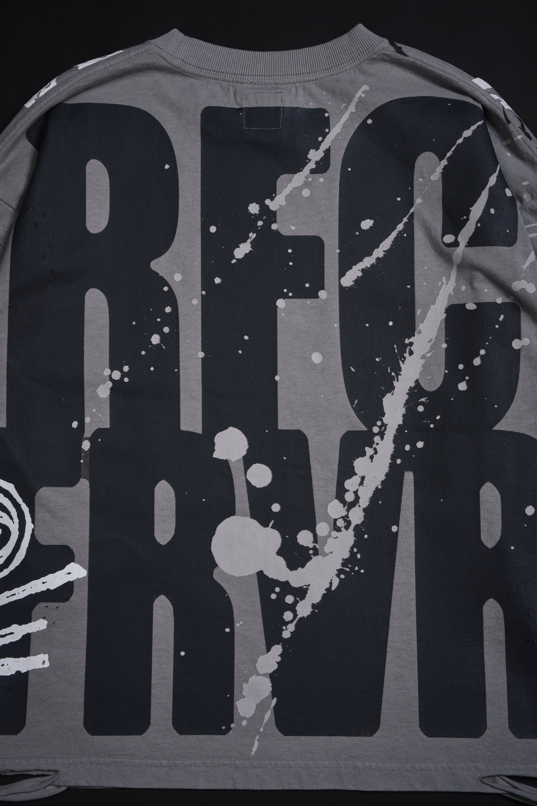 Music On, World Off Distressed Twofer in Ash Gray Stripe Black/Gray