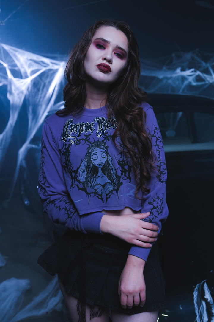 Eternal Love L/S Boxy Crop Tee in Lavender Fade