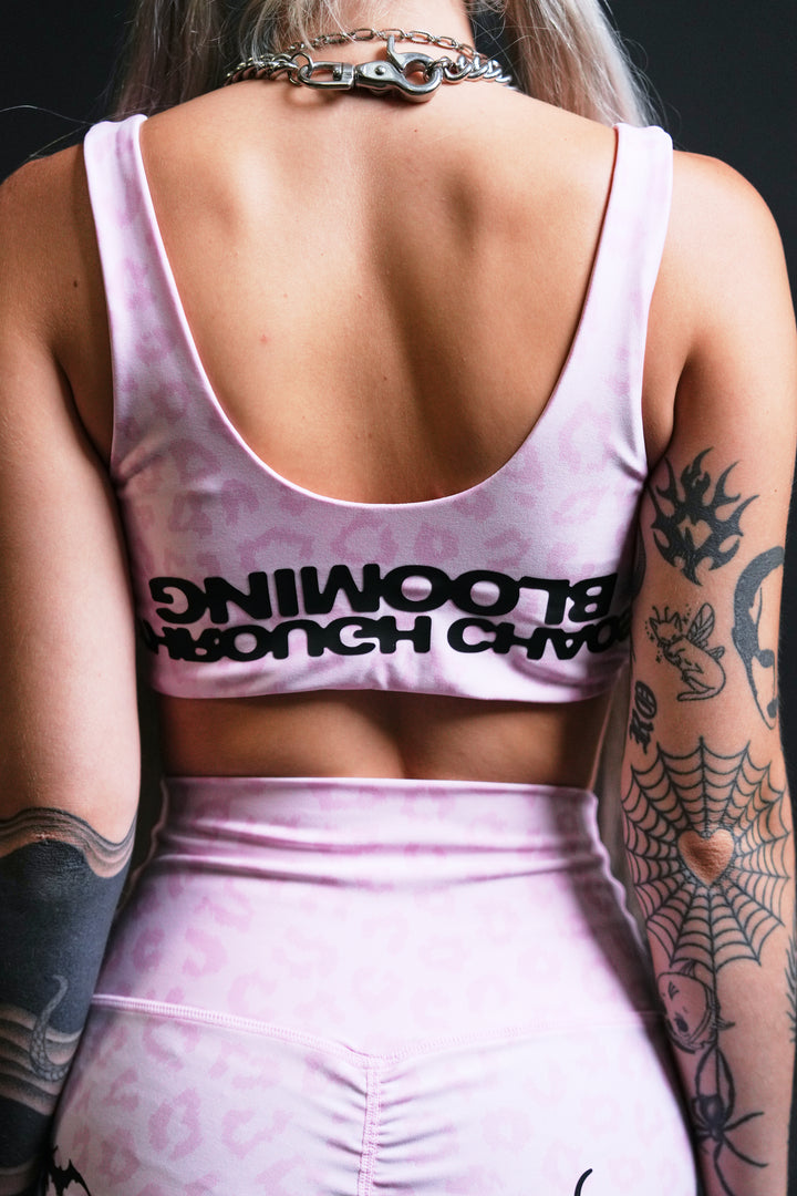 Baby Pink Twist Bra in Baby Pink Cheetah