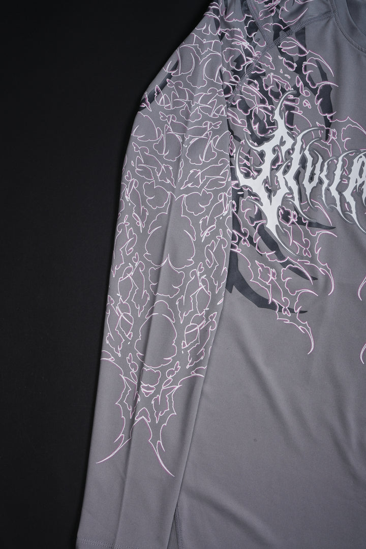 Riot Flex Scoop L/S Compression Tee in Ash Gray