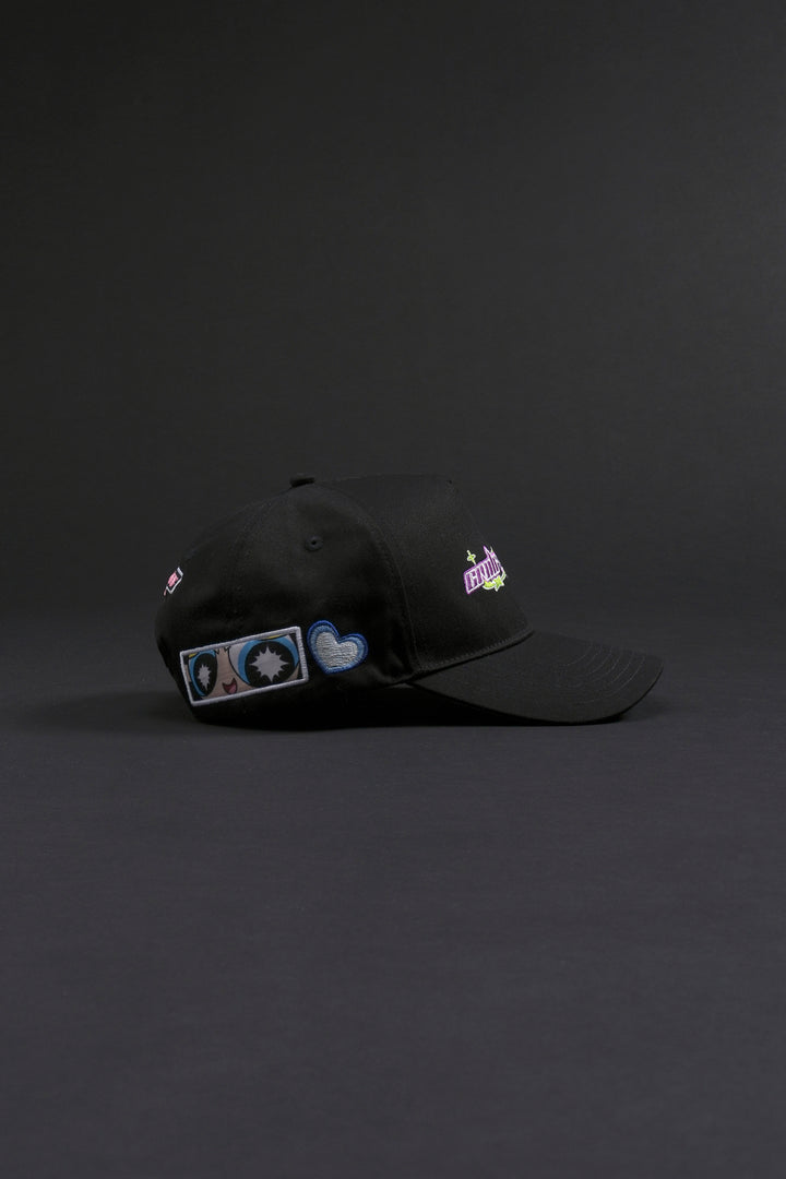Bubble's Halo 5 Panel Strapback Hat in Black
