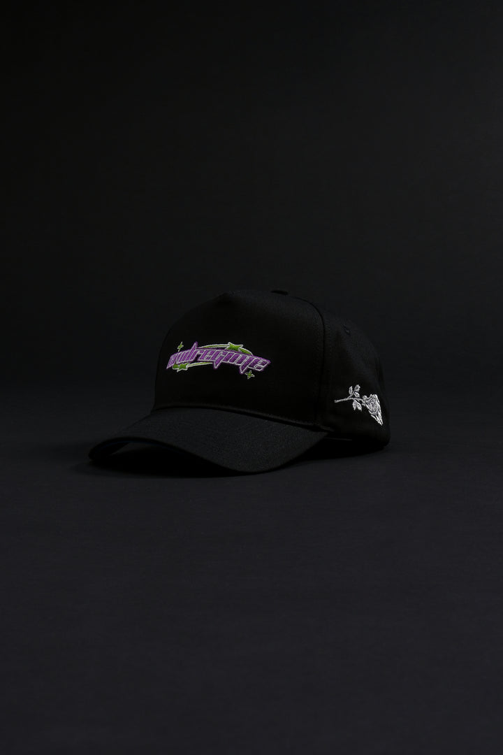 Bubble's Halo 5 Panel Strapback Hat in Black