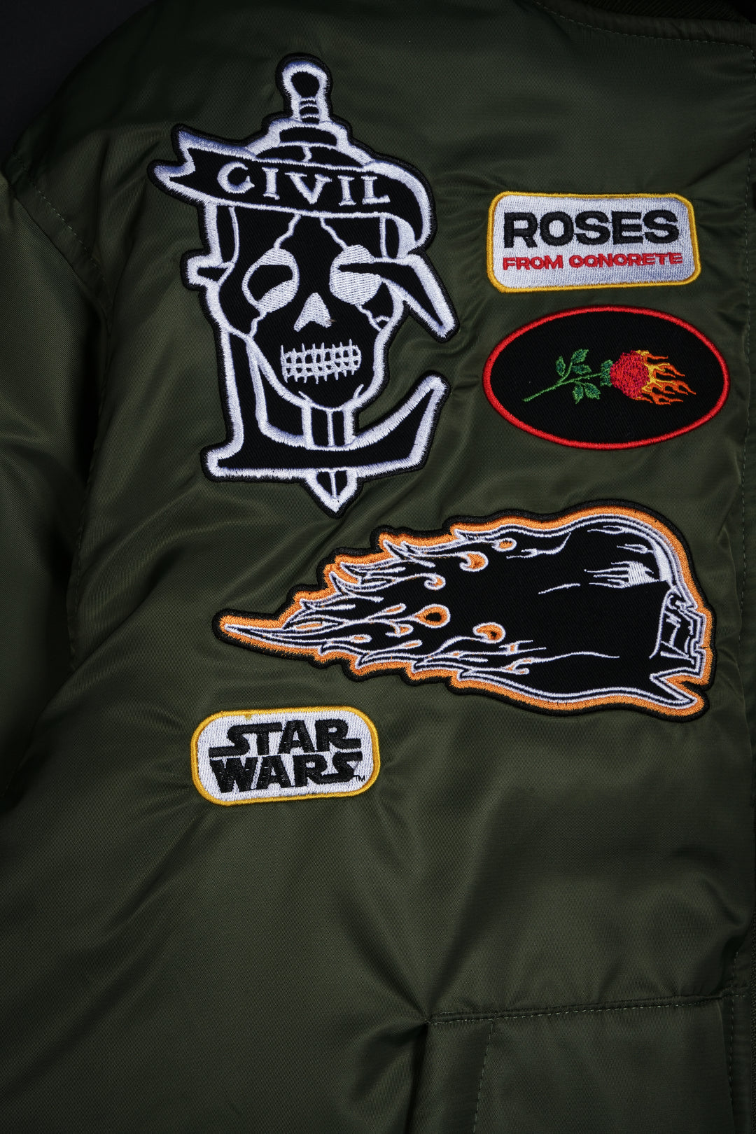 Phantom Concrete Bomber Jacket in Green