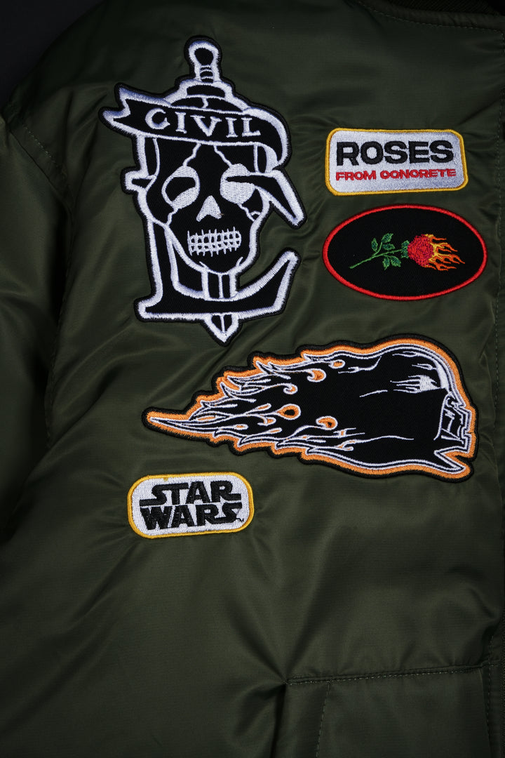 Phantom Concrete Bomber Jacket in Green