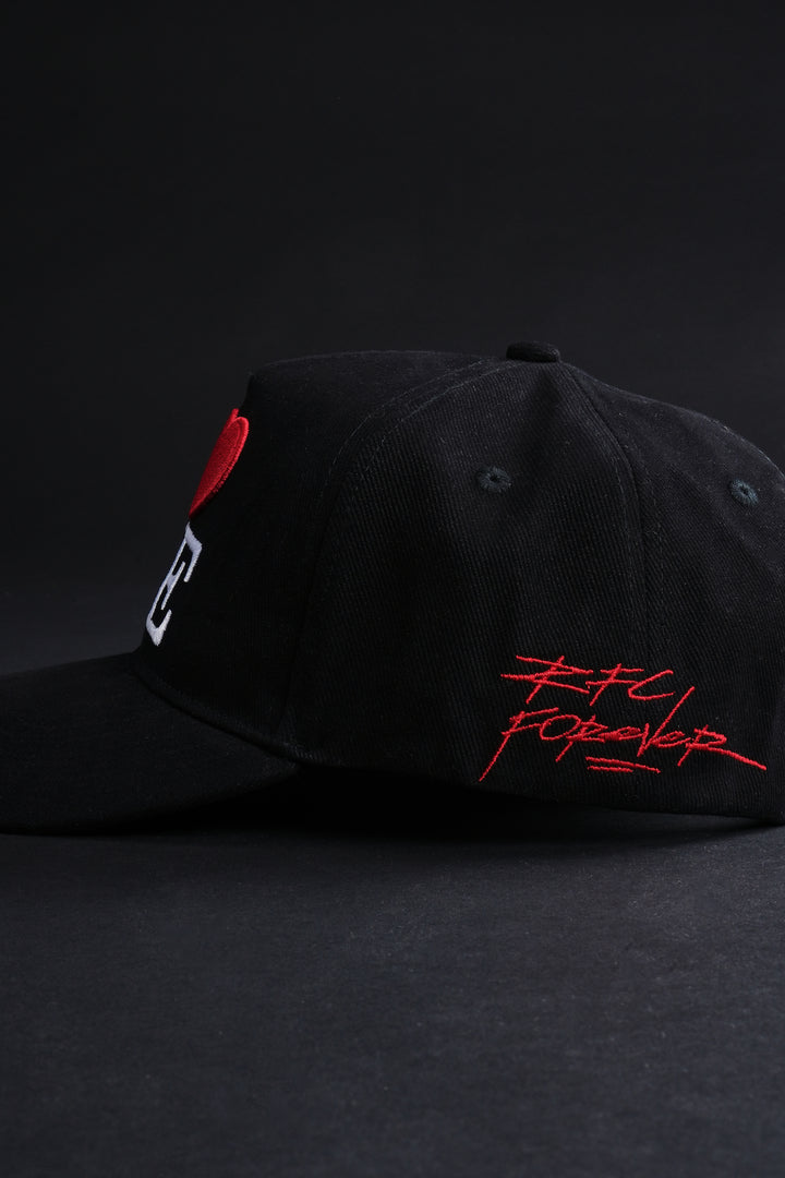 Airhead 5 Panel Strapback Hat in Black