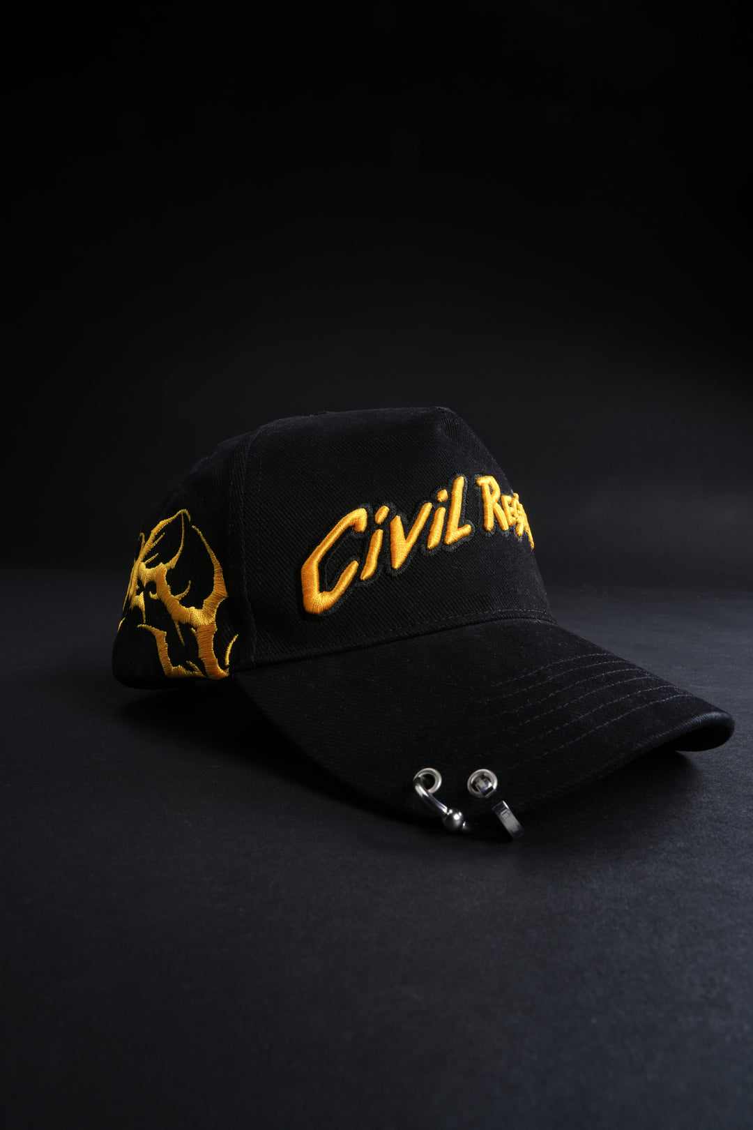 Regime 5 Panel Strapback Hat in Black