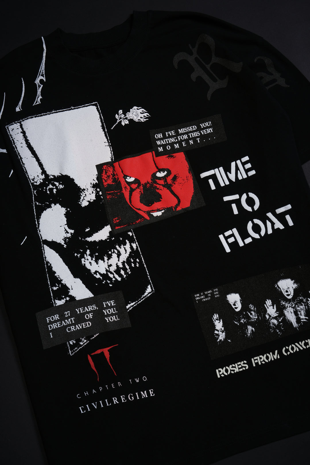 Time To Float American Classic Oversized Tee in Black