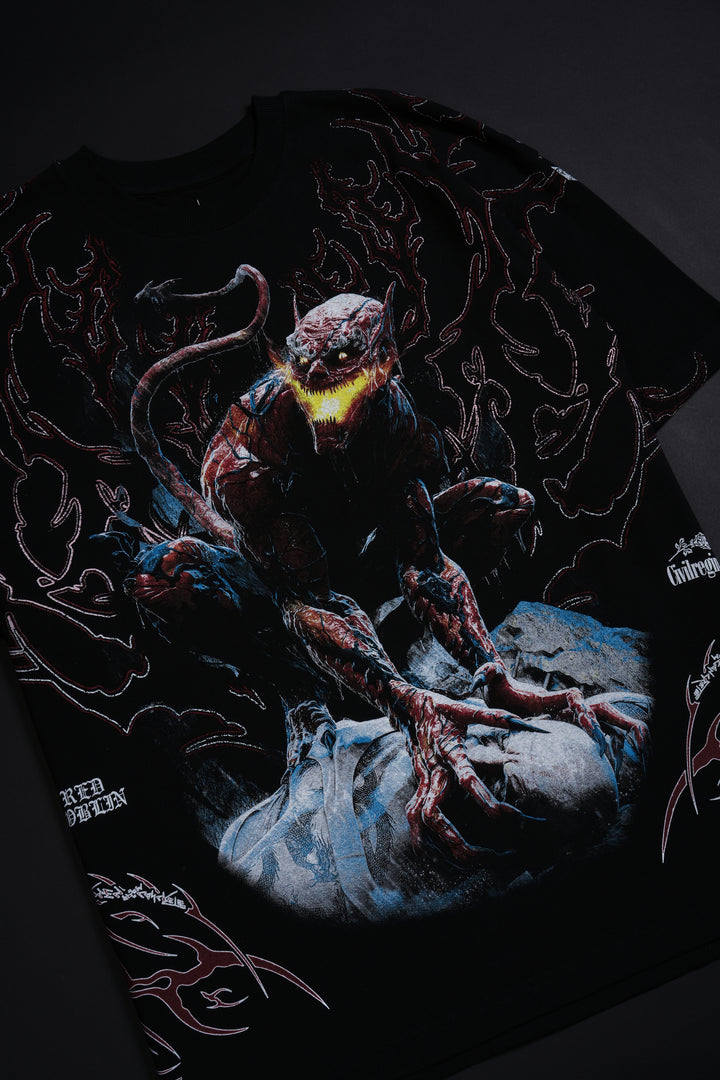 Red Goblin American Classic Oversized Tee in Black