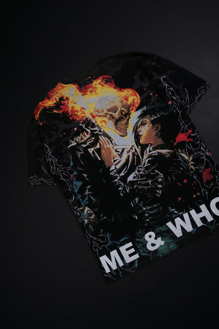 Ghost Rider And Me American Classic Oversized Tee in Vintage Black