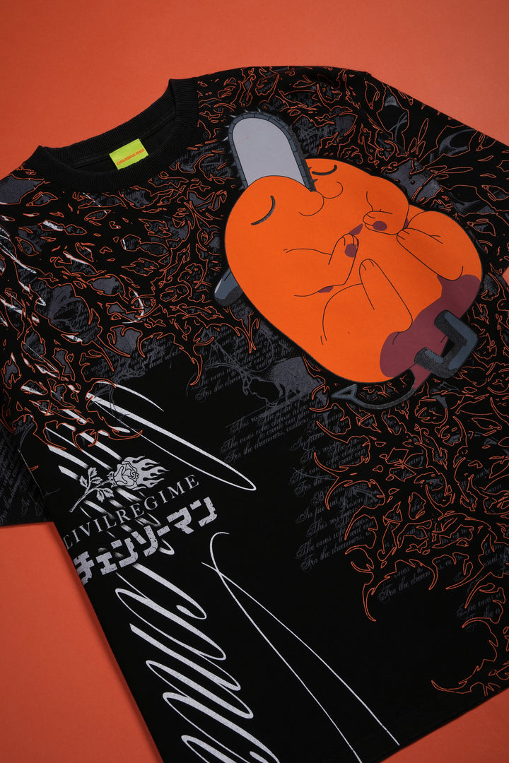 Pochita 199X Oversized Tee in Vintage Black