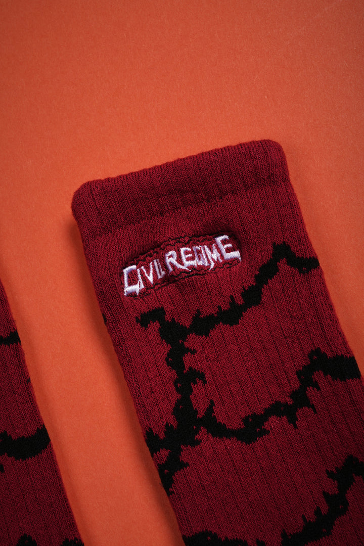 Bloom In Chains Socks in Oxblood