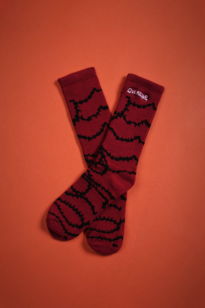 Bloom In Chains Socks in Oxblood
