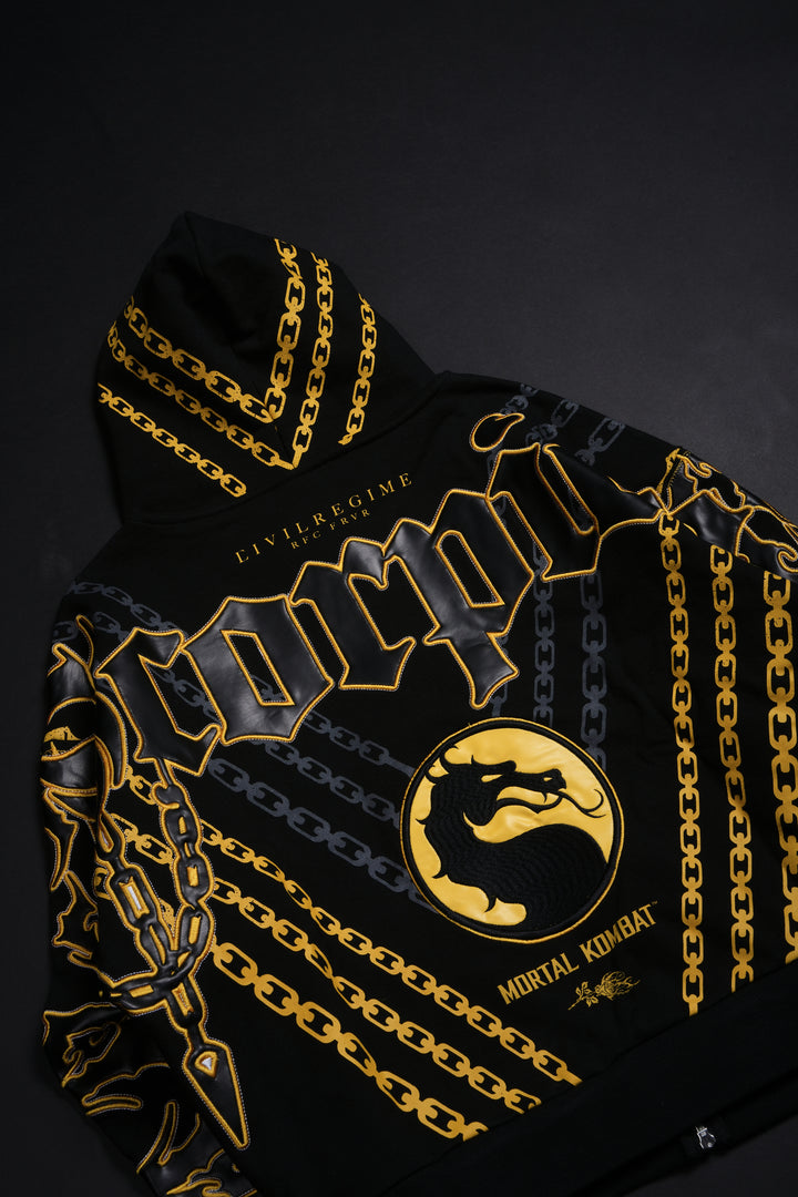 Dagger Of Roses Full Zip Up Hoodie in Black