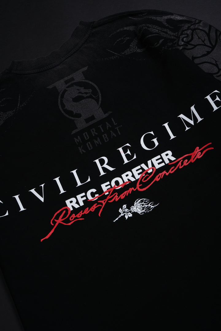 Baraka Regime American Classic Oversized Tee in Vintage Black