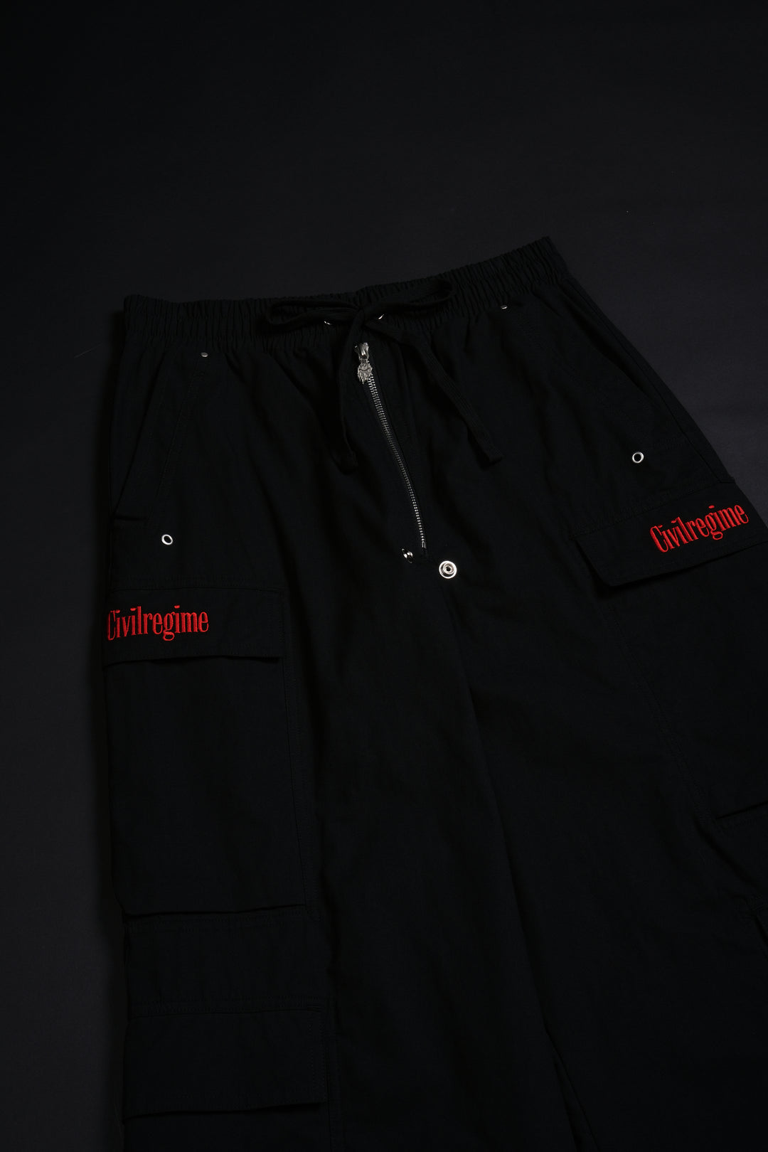 Fallen Rose Ultra Wide Leg Cargo Pants in Black