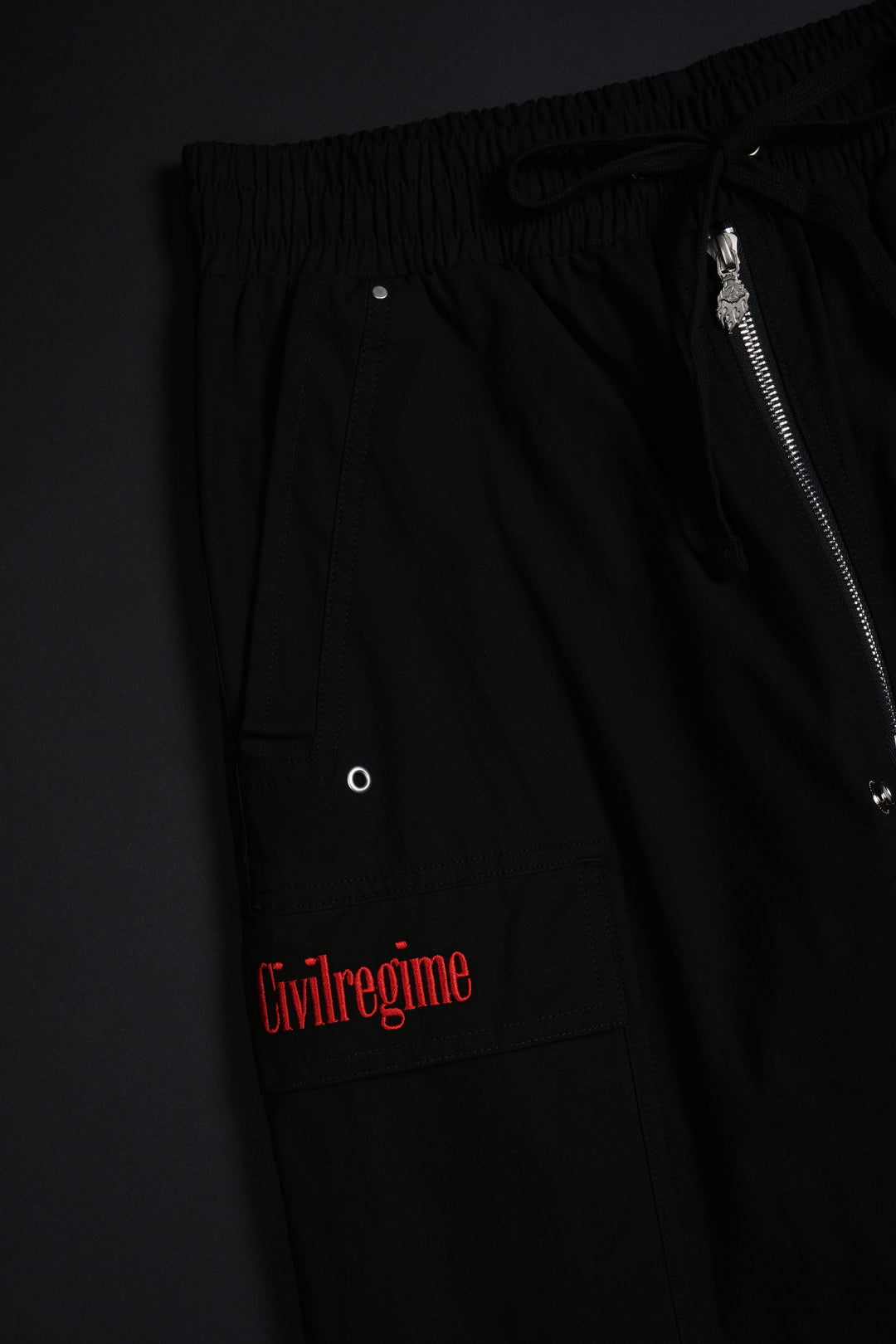 Fallen Rose Ultra Wide Leg Cargo Pants in Black