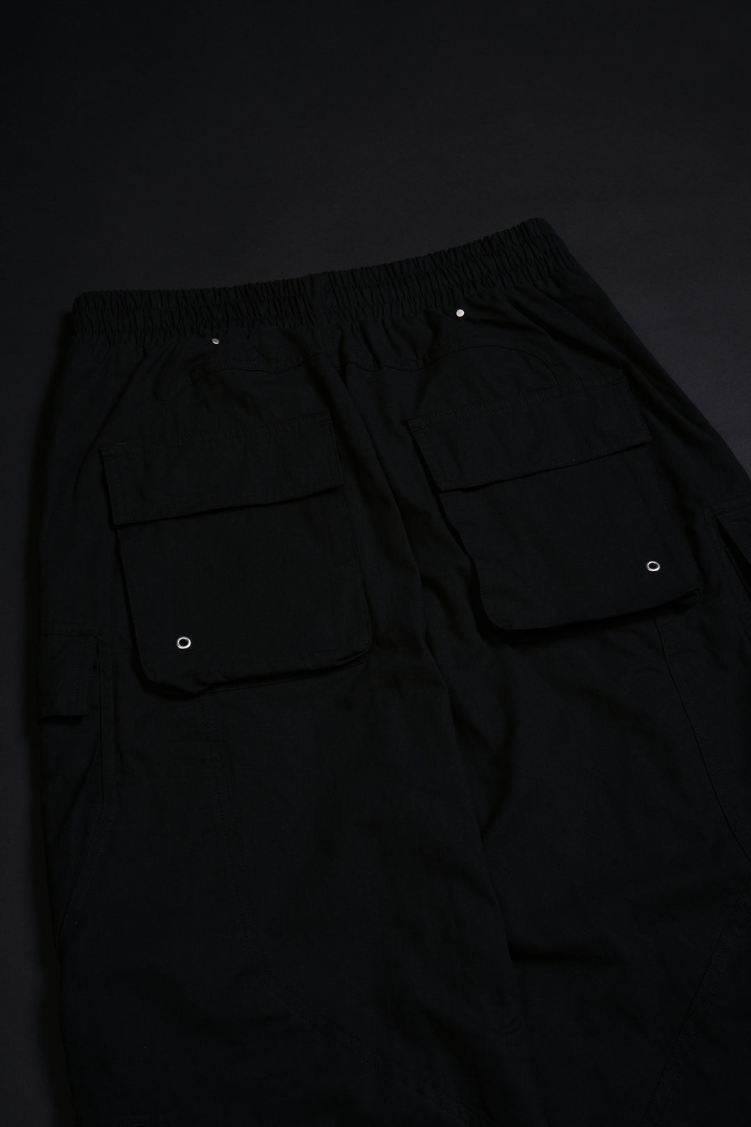 Fallen Rose Ultra Wide Leg Cargo Pants in Black