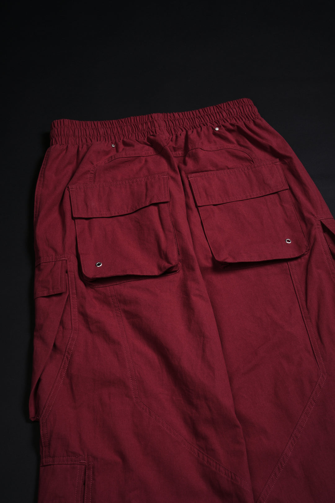 Fallen Rose Ultra Wide Leg Cargo Pants in Burgundy