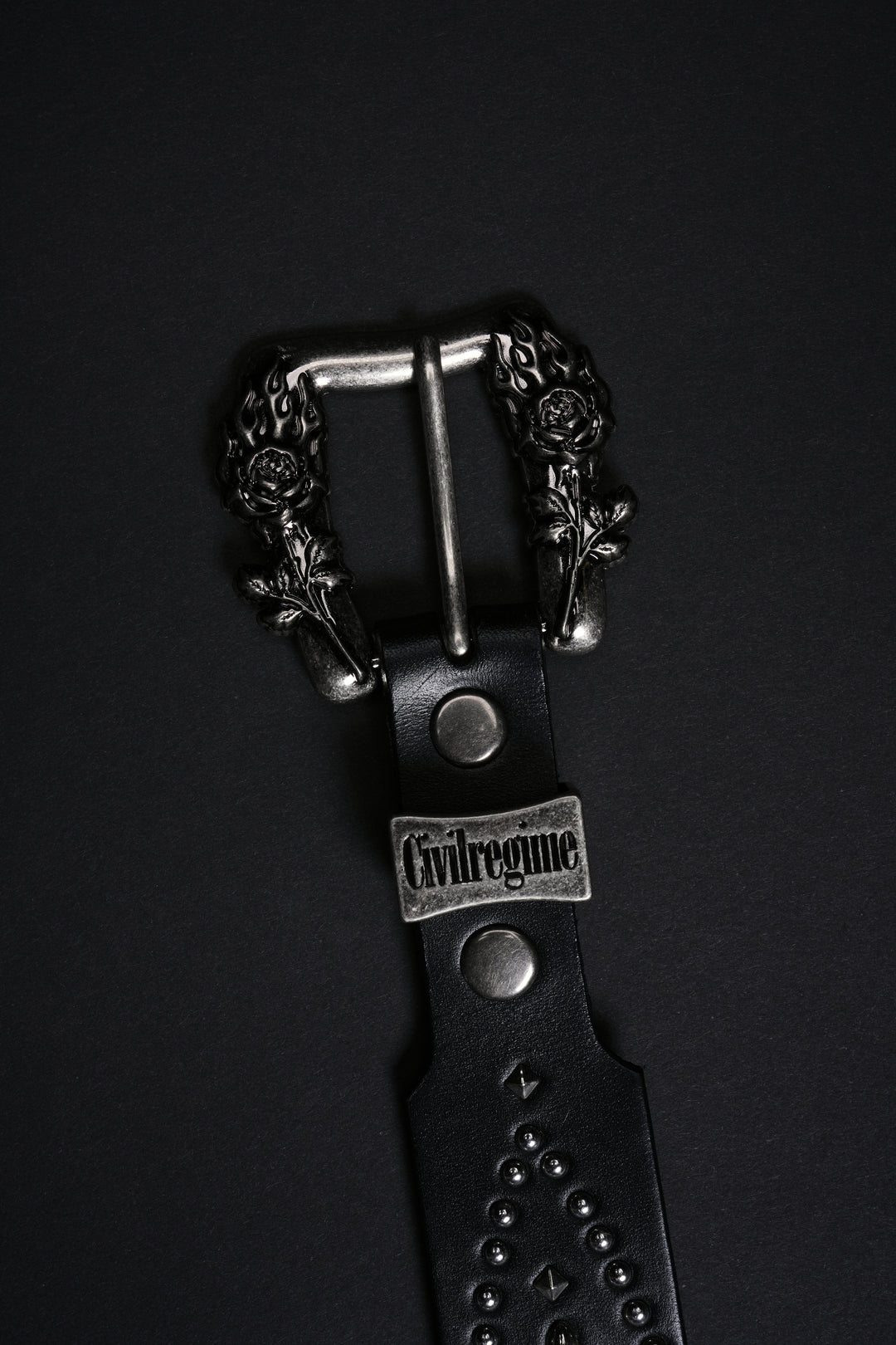 Concrete Rose Civil Steel Noir Belt in Black