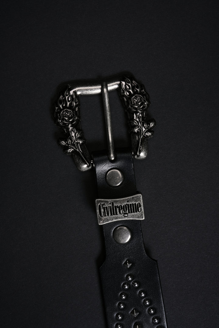 Concrete Rose Civil Steel Noir Belt in Black