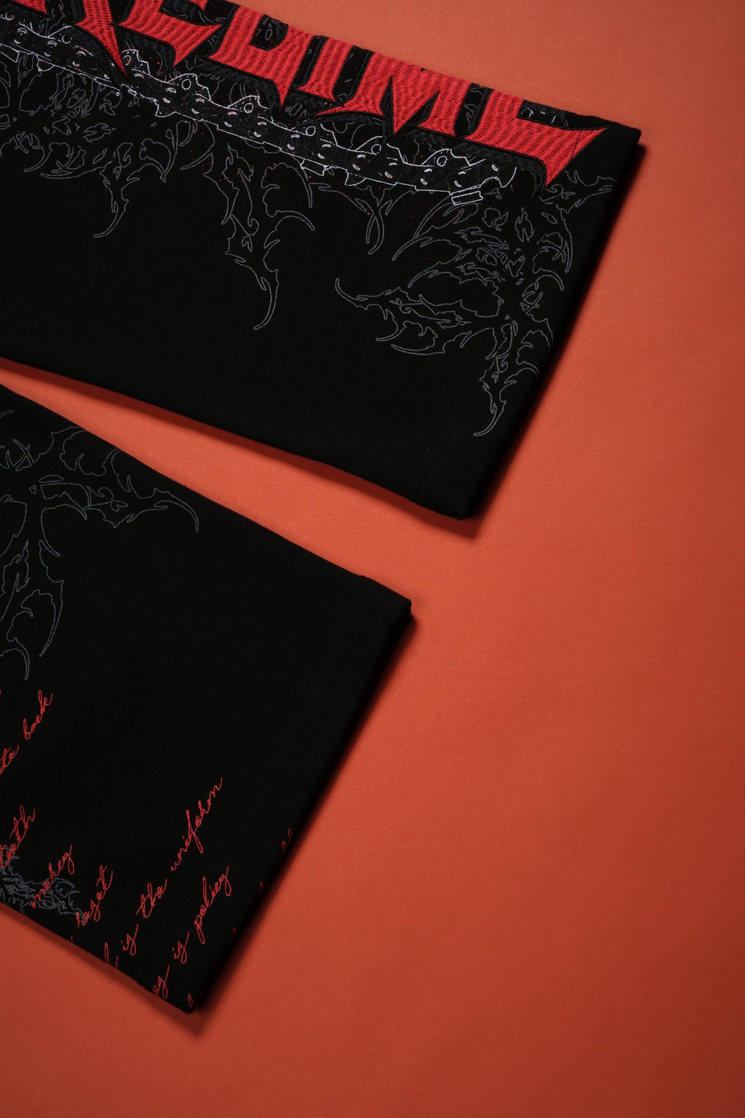 Chaos Is Policy Eternal Wide Leg Fleece Pants in Black