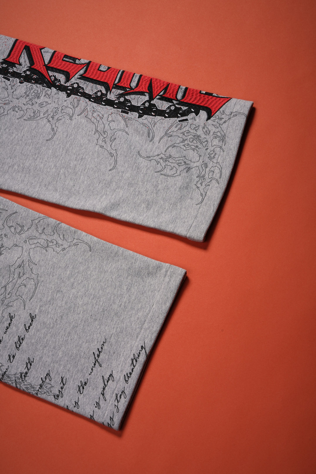 Chaos Is Policy Eternal Wide Leg Fleece Pants in Heather Gray