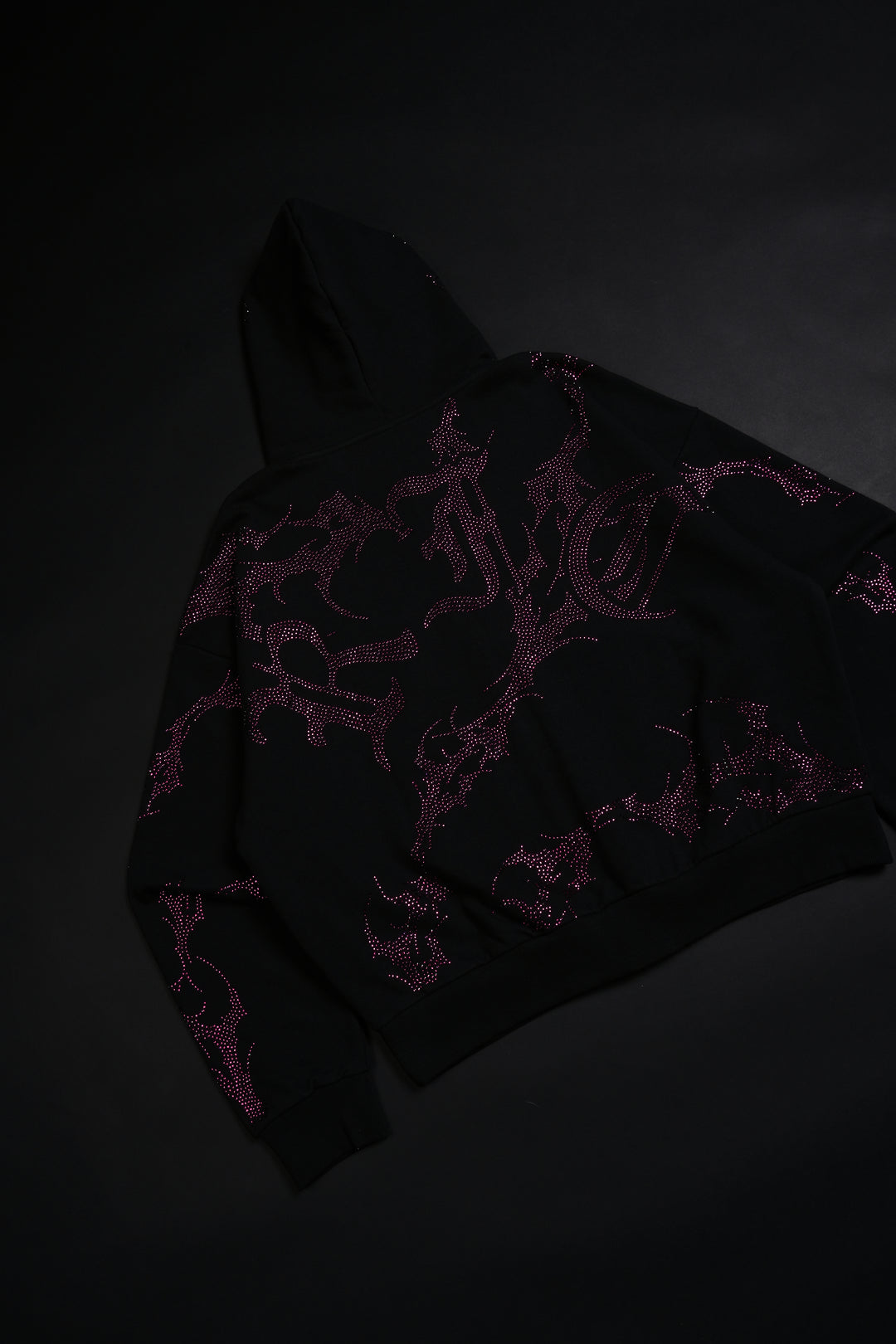 Civil Rampage Outliers Distressed Zip Up Hoodie in Black