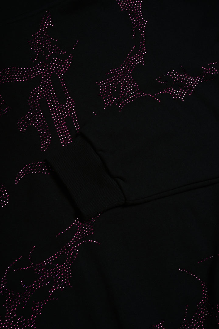 Civil Rampage Outliers Distressed Zip Up Hoodie in Black