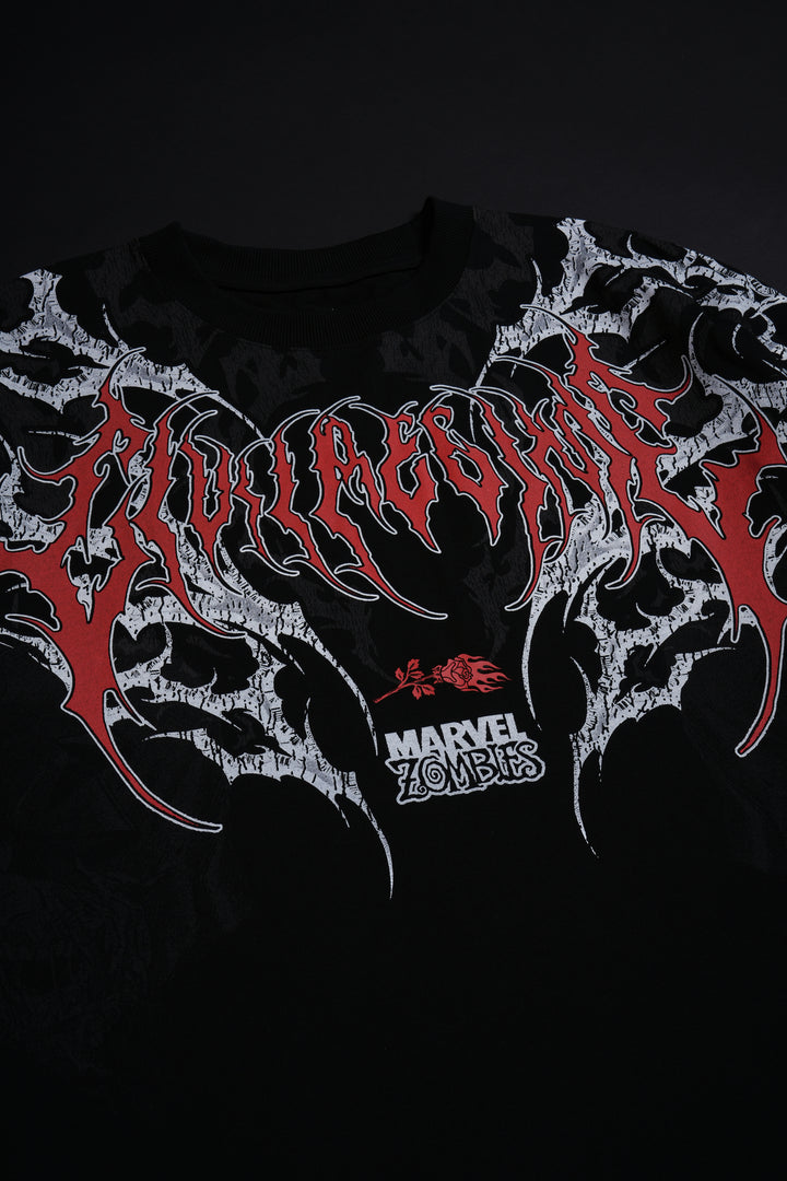 Daredevil Zombie "Side By Side" 199X Oversized Tee in Black