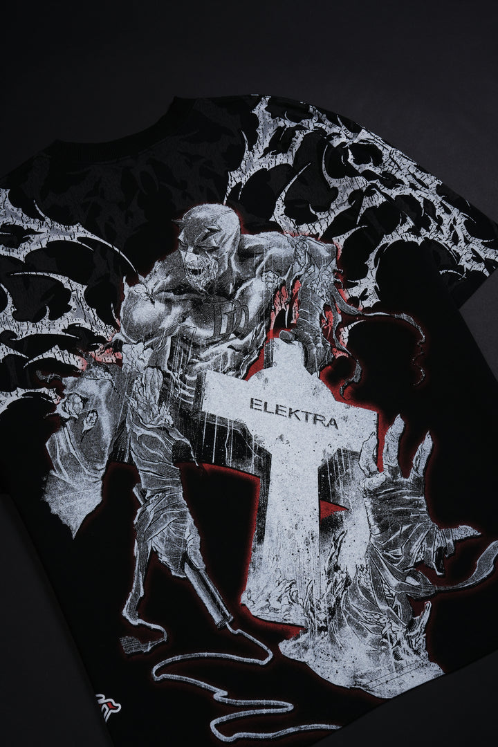 Daredevil Zombie "Side By Side" 199X Oversized Tee in Black