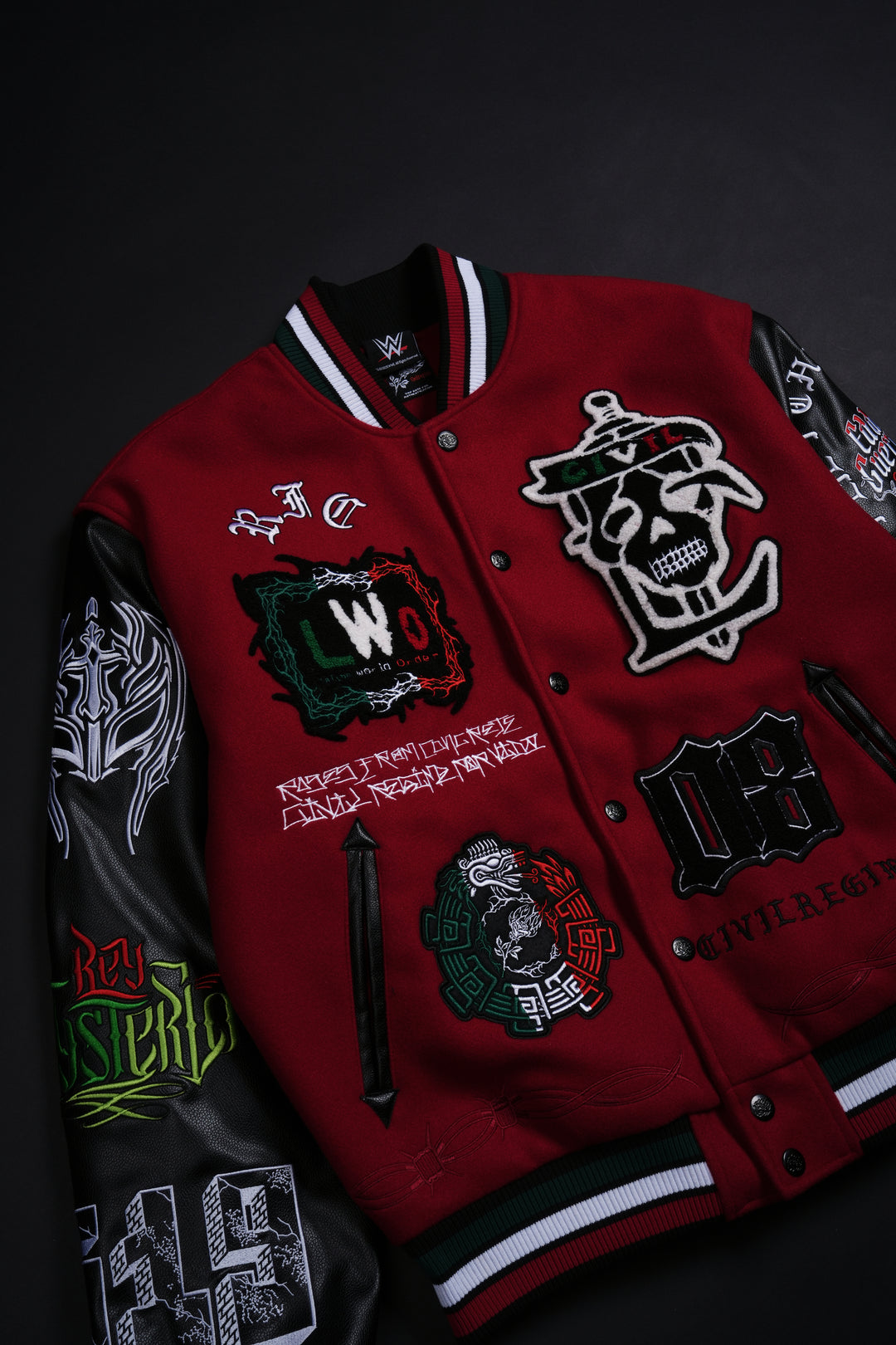LWO Letterman Jacket in Radiant Red/Black
