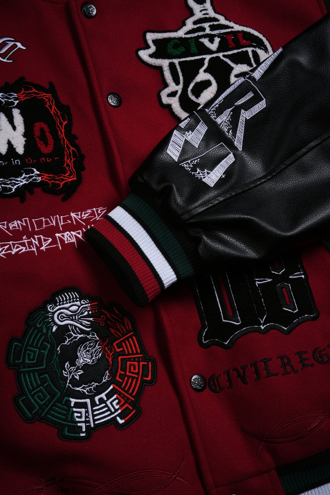 LWO Letterman Jacket in Radiant Red/Black