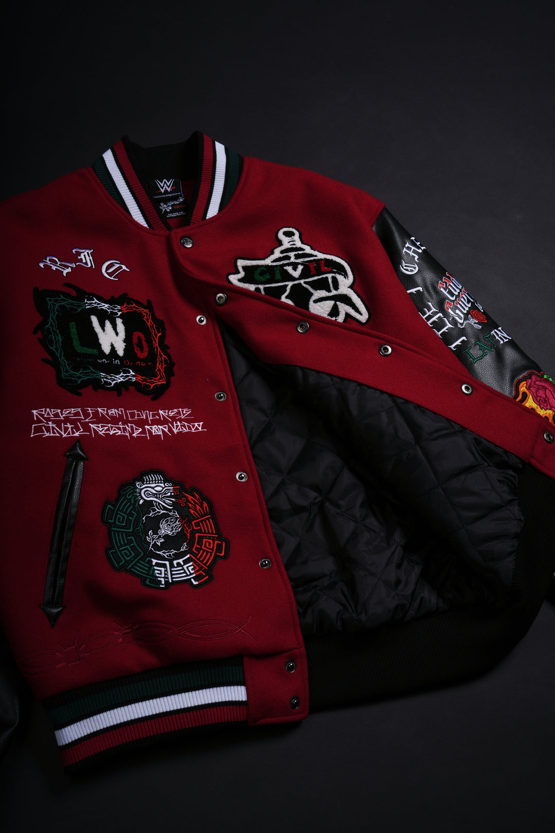 LWO Letterman Jacket in Radiant Red/Black