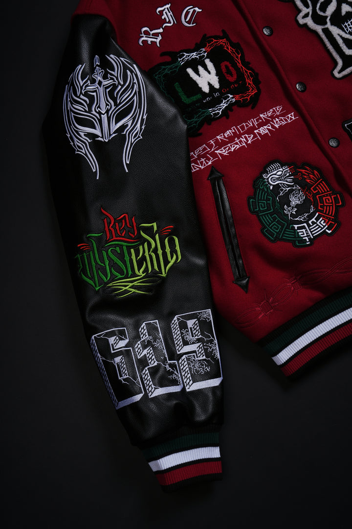 LWO Letterman Jacket in Radiant Red/Black
