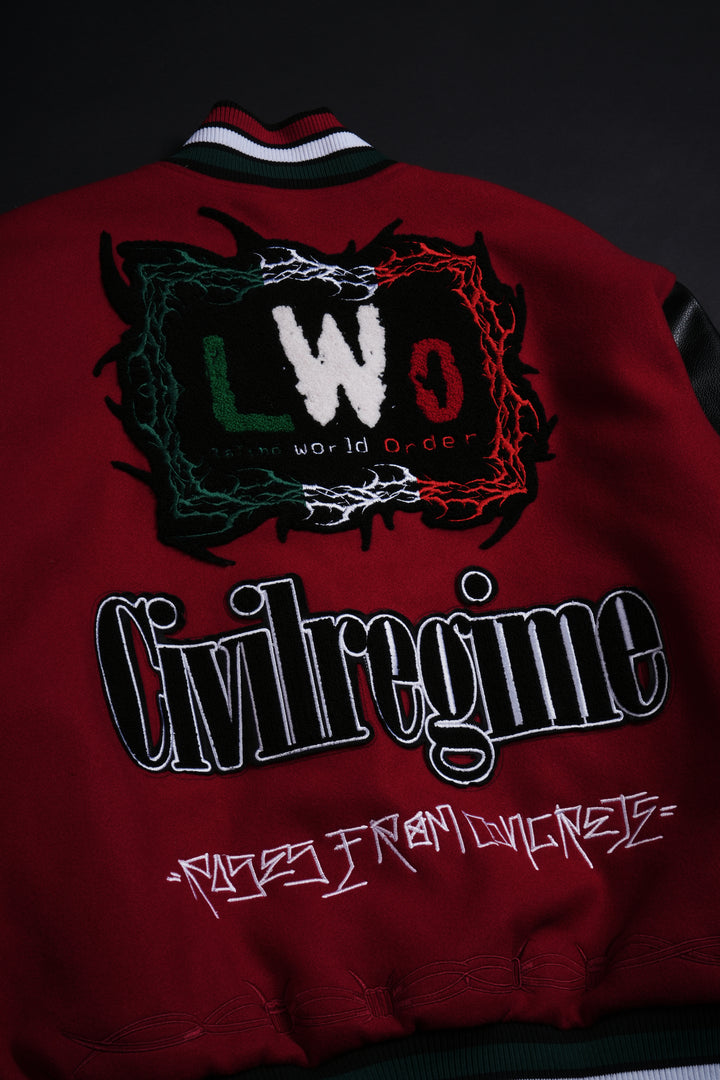 LWO Letterman Jacket in Radiant Red/Black