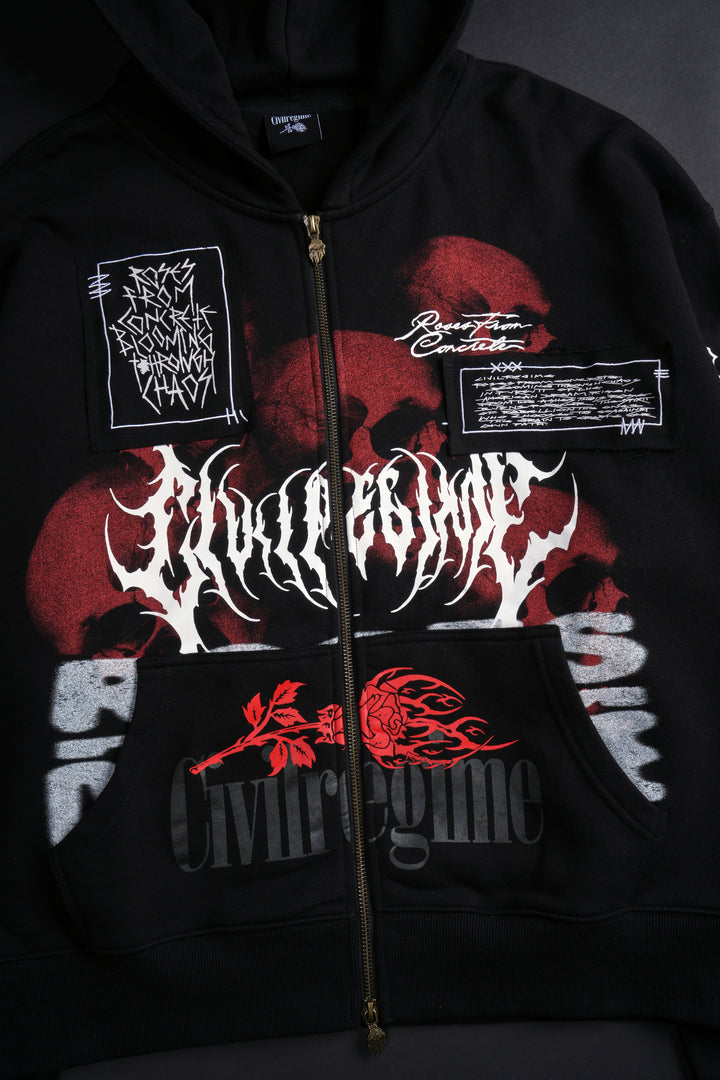 More Core Zip Up Hoodie in Black