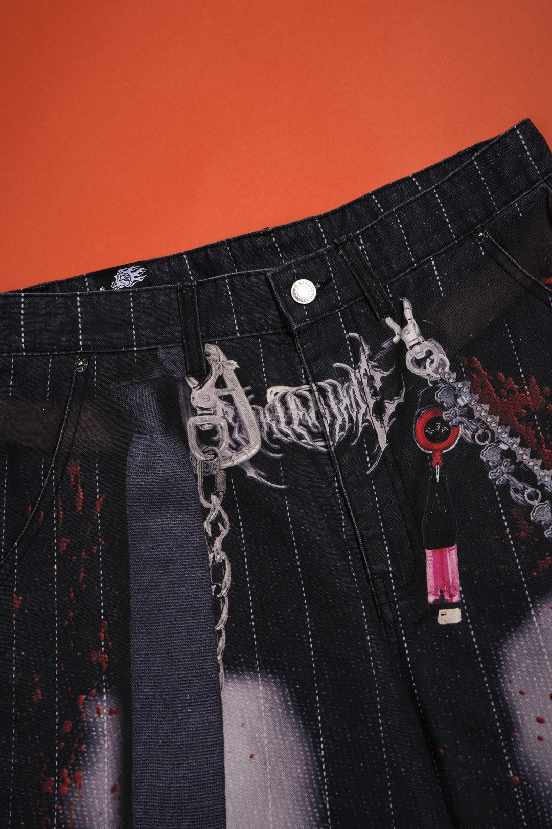 Motor Maniac Long Denim Shorts in Black