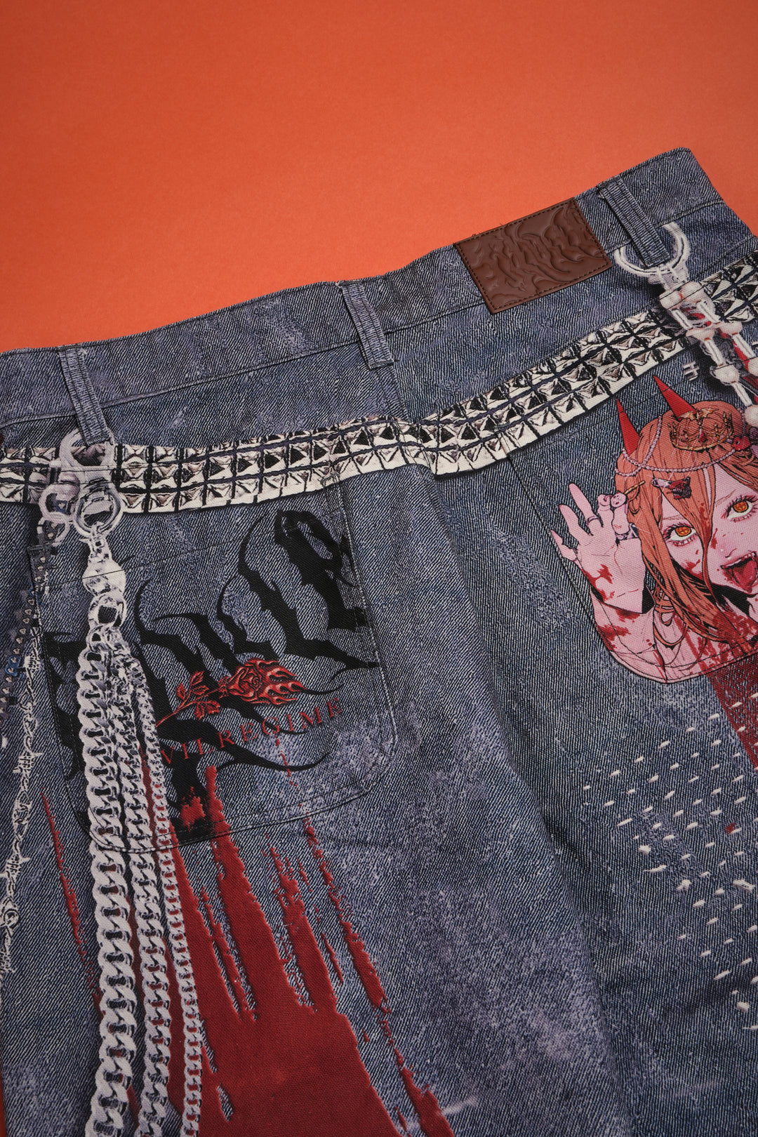 Regime Rebellion Long Denim Shorts in Vintage Black