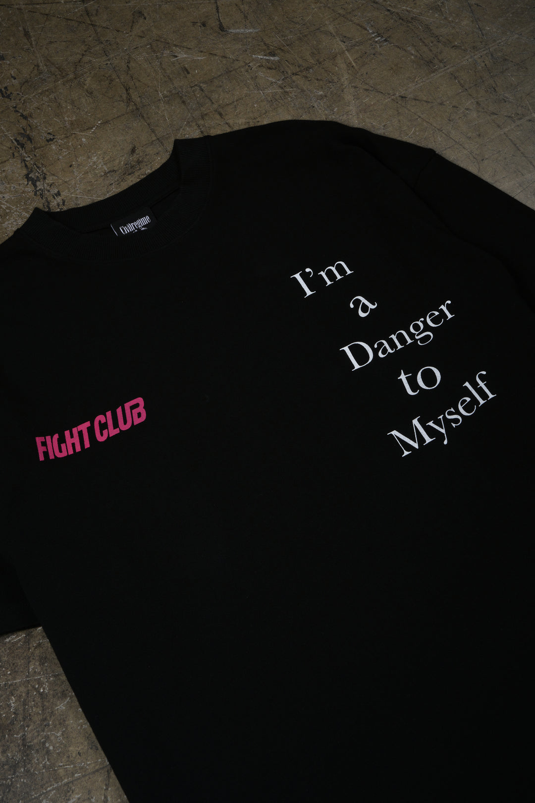 Rose Fight Club American Classic Oversized Tee in Black