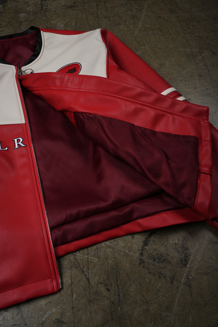 Civil Racing Biker Jacket in Red